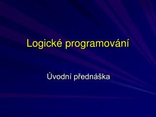 Logické programování