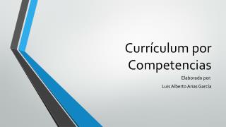 Currículum por Competencias