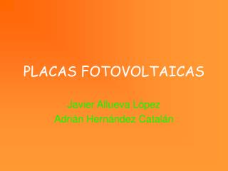 PLACAS FOTOVOLTAICAS