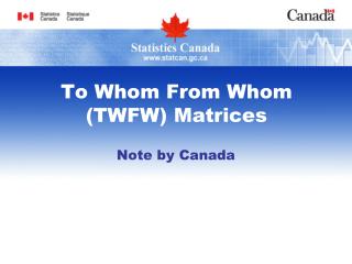 To Whom From Whom (TWFW) Matrices