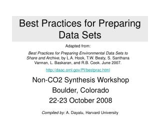 Best Practices for Preparing Data Sets