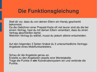 Die Funktionsgleichung