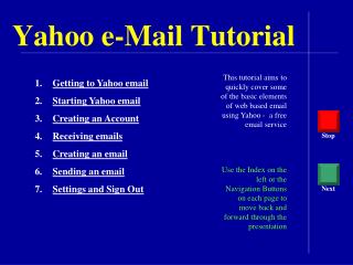 Yahoo e-Mail Tutorial