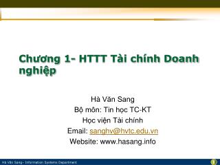 Chương 1- HTTT Tài chính Doanh nghiệp