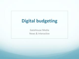 Digital budgeting