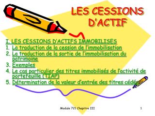 LES CESSIONS D’ACTIF