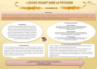 L’ACCES VIOLENT DANS LA PSYCHOSE