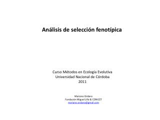 Análisis de selección fenotípica