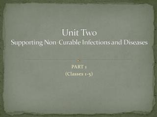 Unit Two Supporting Non-Curable Infections and Diseases