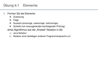 Übung 6.1	Elemente