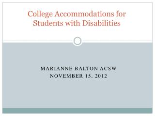 College Accommodations for Students with Disabilities