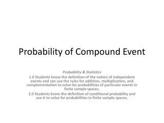 Probability of Compound Event