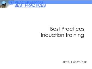 Best Practices Induction training