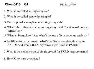 Chem5410 Q1 2/20 &amp; 2/27/’06