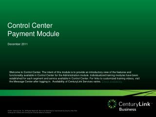 Control Center Payment Module