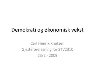 Demokrati og økonomisk vekst