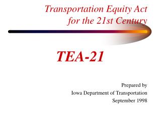 Transportation Equity Act for the 21st Century