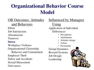 Organizational Behavior Course Model