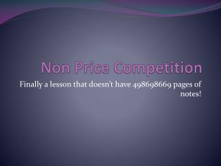 Non Price Competition