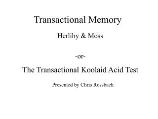Transactional Memory
