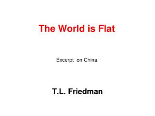 The World is Flat Excerpt on China