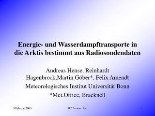Energie- und Wasserdampftransporte in die Arktis bestimmt aus Radiosondendaten
