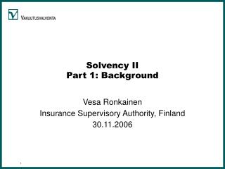 Solvency II Part 1: Background