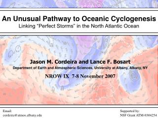 An Unusual Pathway to Oceanic Cyclogenesis Linking “Perfect Storms” in the North Atlantic Ocean