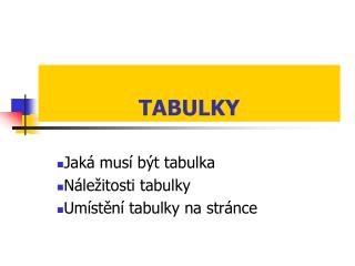 TABULKY