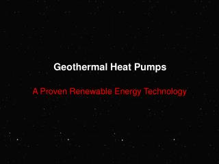 Geothermal Heat Pumps