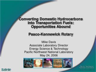 Mike Davis Associate Laboratory Director Energy Science &amp; Technology
