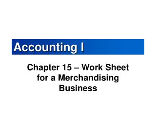 Accounting I