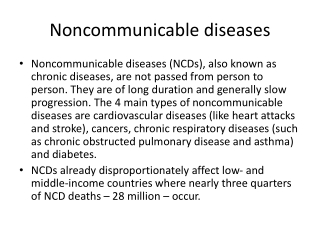 Noncommunicable diseases