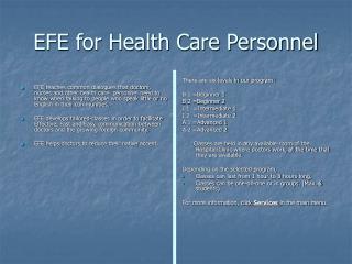 EFE for Health Care Personnel