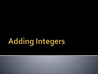 Adding Integers