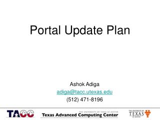 Portal Update Plan