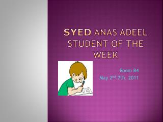 Syed Anas Adeel Student of the Week