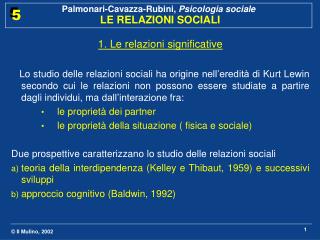 1. Le relazioni significative