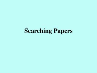 Searching Papers