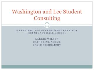 Washington and Lee Student Consulting