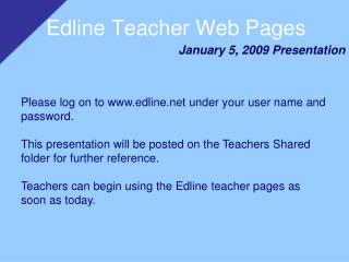 Edline Teacher Web Pages