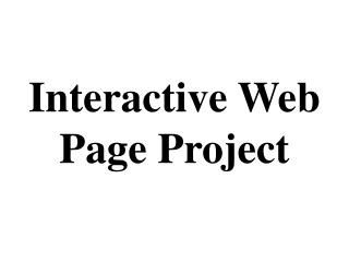 Interactive Web Page Project