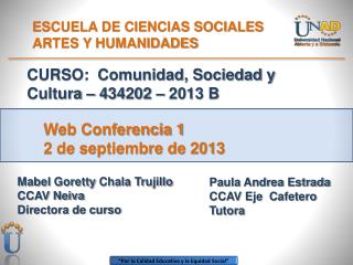 ESCUELA DE CIENCIAS SOCIALES ARTES Y HUMANIDADES