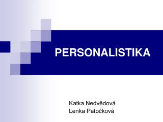 PERSONALISTIKA