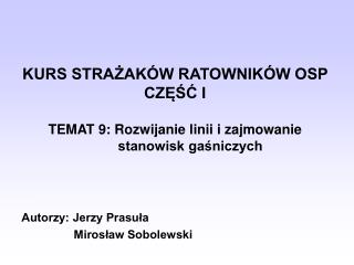 Autorzy: Jerzy Prasuła Mirosław Sobolewski