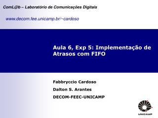 Aula 6, Exp 5: Implementação de Atrasos com FIFO