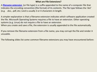 What are File Extensions?