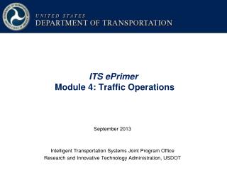 ITS ePrimer Module 4: Traffic Operations