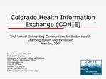 Colorado Health Information Exchange COHIE