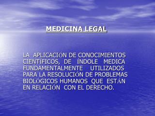 MEDICINA LEGAL